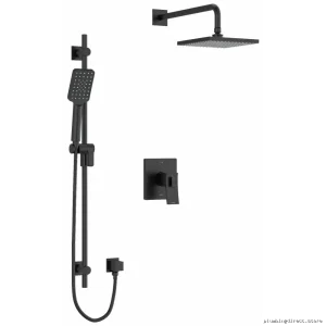 Black Zendo Shower Faucet Trim Kit by RIOBEL - Modern Bathroom Hardware