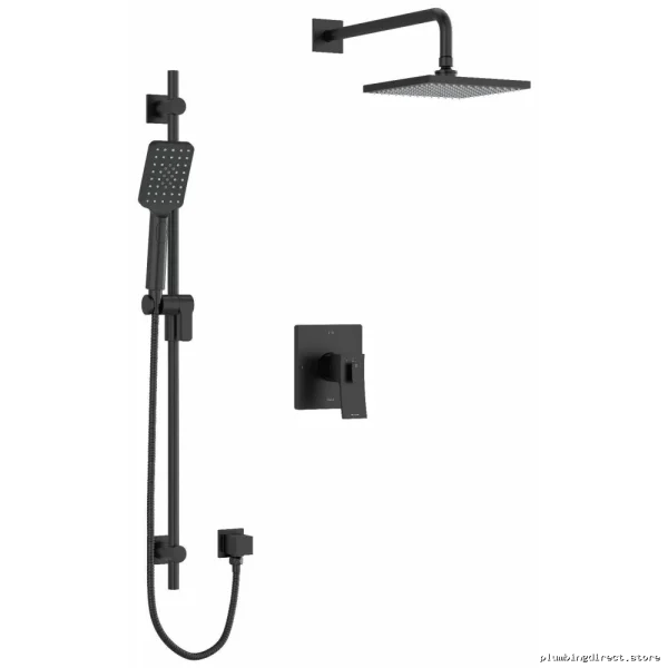 Black Zendo Shower Faucet Trim Kit by RIOBEL - Modern Bathroom Hardware