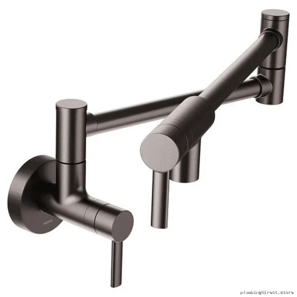 Modern Black Stainless Steel Sink-Mounted Pot Filler Moen S665BLS - Image 2