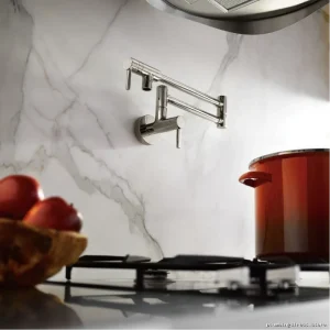 Modern Black Stainless Steel Sink-Mounted Pot Filler Moen S665BLS