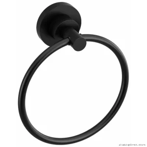 RioBel Black Star Design Towel Ring - Modern Bathroom Accessory ST7BK