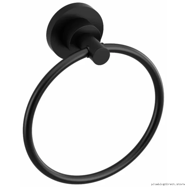 RioBel Black Star Design Towel Ring - Modern Bathroom Accessory ST7BK