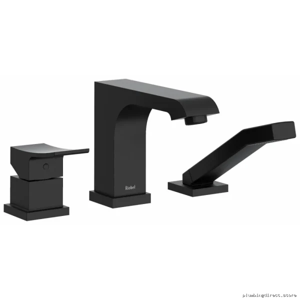 Modern Black Three Hole Deck Mount Tub Fill & Handshower – Zendo TZO