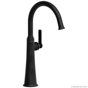 Momenti Modern Black Vessel Sink Faucet C-Spout J-Handle 1.2 GPM
