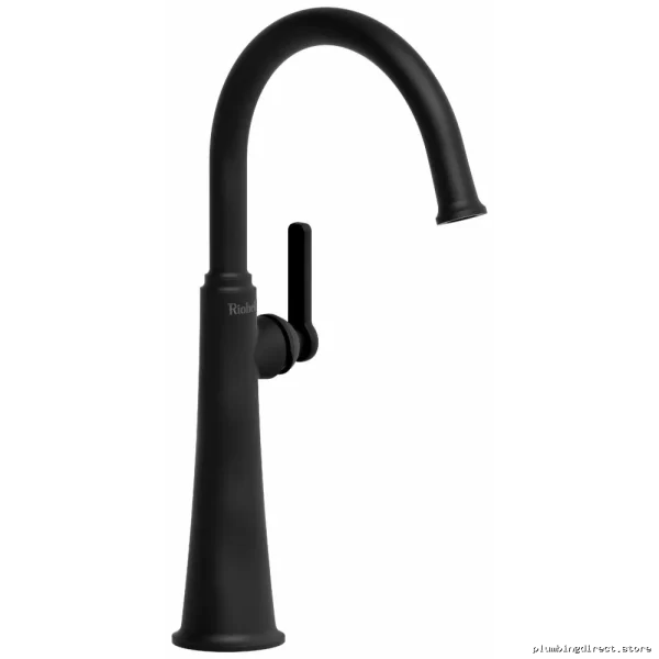 Momenti Modern Black Vessel Sink Faucet C-Spout J-Handle 1.2 GPM