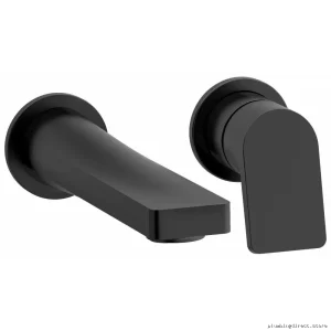 Black Modern Wall Mount Bathroom Faucet - Ode Collection