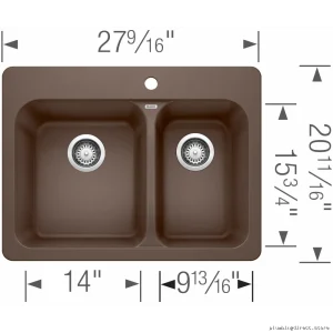 Modern 1.5-Bowl Drop-In Silgranit Sink - Vision Cafe 401127 Blanco