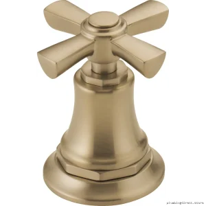 Modern Brizo Luxe Gold Bathroom Cross Handle Pair