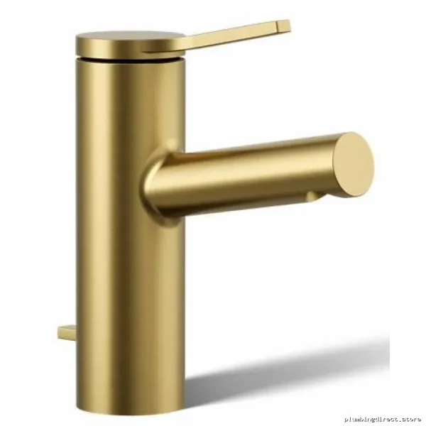 Modern Brushed Brass Single Hole Bathroom Faucet - Kohler - Image 4