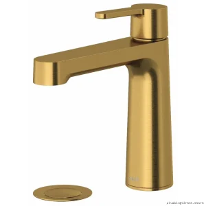 Modern Brushed Gold Single Hole Bathroom Faucet with Lever Handle 1.2 GPM