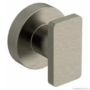 RIOBEL PX0BN Modern Brushed Nickel Robe Hook - Bathroom Towel & Robe Organizer