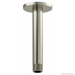 Modern Ceiling-Mounted Shower Arm with Round Escutcheon - Brushed Nickel (508BN) by RIOBEL