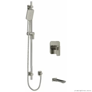 Brushed Nickel Tub/Shower Faucet Trim Kit - Modern Design