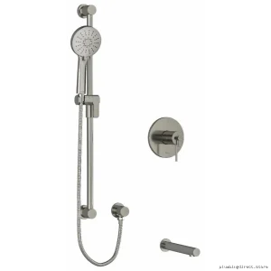 Brushed Nickel Tub/Shower Faucet Trim Kit - Modern Design