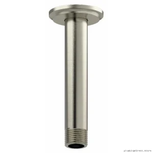 Modern Ceiling-Mounted Shower Arm with Round Escutcheon - Brushed Nickel RIOBEL Model 558BN