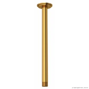 Modern Ceiling-Mounted Shower Arm with Round Wall Plate - Brushed Gold Finish #567BG