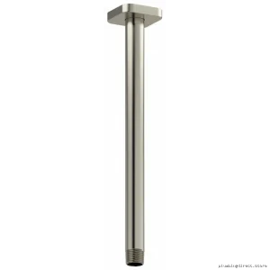 RIOBEL 577BN Modern Ceiling-Mounted Shower Arm with Square Plate - Brushed Nickel