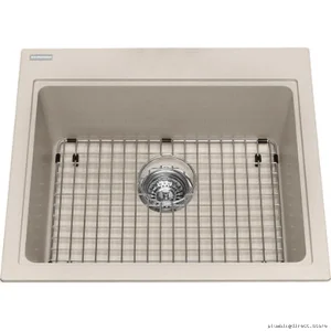 Modern Single Bowl Granite Drop-In Kitchen Sink - Champagne Finish KGSL2023-8CH by Kindred