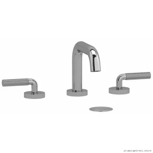 Modern Chrome Widespread Bathroom Faucet with U-Spout & Knurled Lever Handle - 1.2 GPM High-Efficiency Design