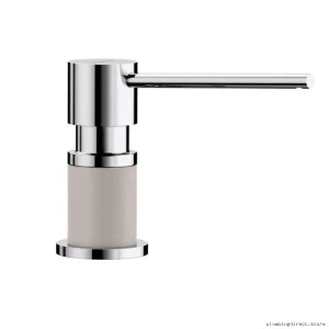 Lato Wall Mount Soap Dispenser Chrome & Concrete Gray Blanco