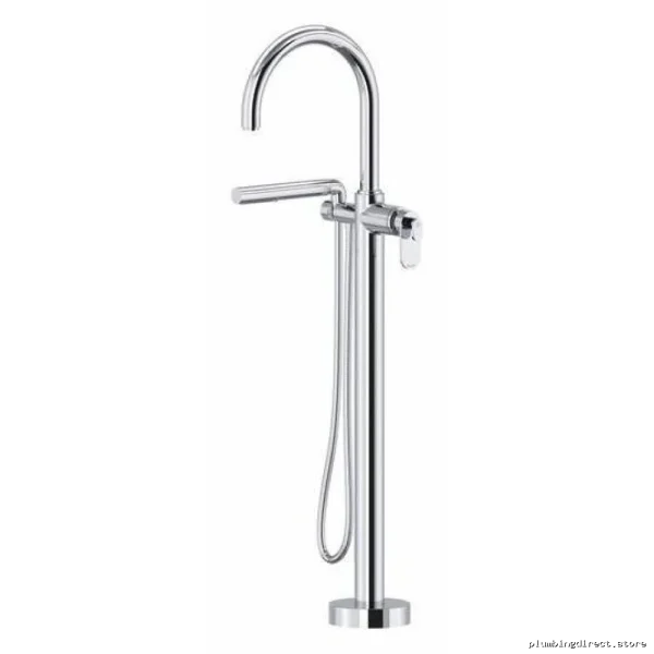 Chrome Single-Hole Floor Mount Tub Filler Trim - Modern Design TAA39C RIOBEL