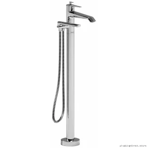 RIOBEL Venty TVY39C Chrome Single-Hole Floor-Mount Tub Filler Trim – Modern Design
