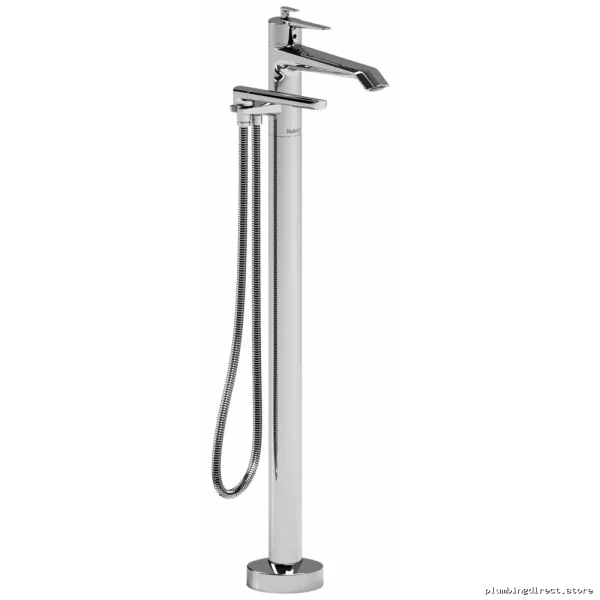 RIOBEL Venty TVY39C Chrome Single-Hole Floor-Mount Tub Filler Trim – Modern Design