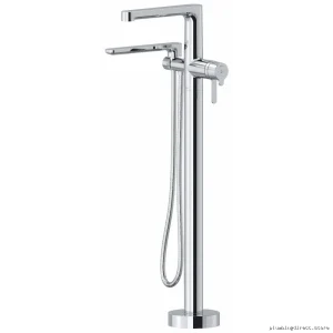 Modern Chrome Nibi TNB39C RIOBEL Single-Hole Floor-Mount Tub Filler Trim