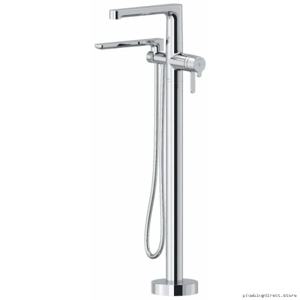 Modern Chrome Nibi TNB39C RIOBEL Single-Hole Floor-Mount Tub Filler Trim