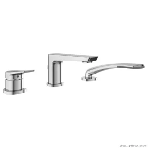 Modern Chrome Deck Mount Tub Filler & Handheld Shower Set - Moroka 3-Piece BF1917-110 Kalia