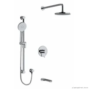 Modern Chrome Tub Shower Faucet Trim Kit - Nibi TKIT1345NBC-CW by RIOBEL