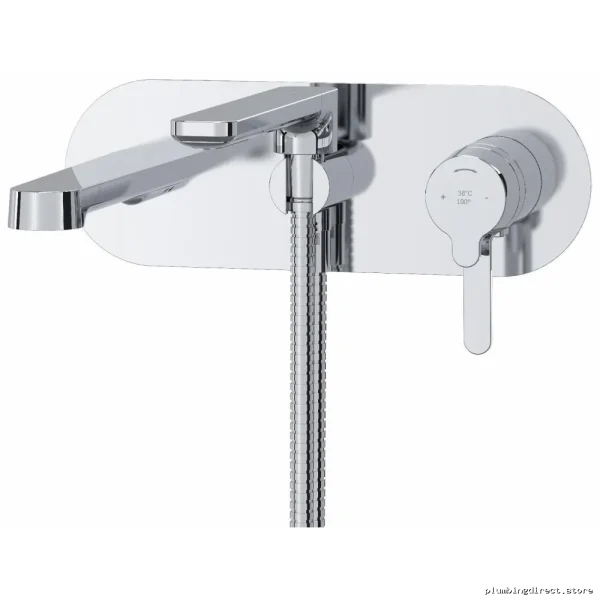 RioBel Chrome Nibi Wall-Mount Tub Filler Trim - Modern Bathroom Upgrade TNB21C