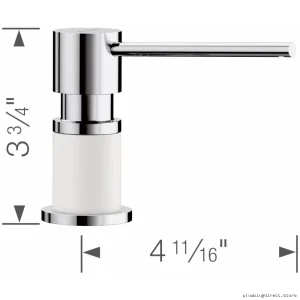 Lato Modern Chrome & White Soap Dispenser for Bathroom