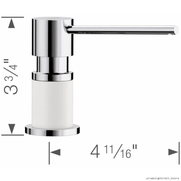 Lato Modern Chrome & White Soap Dispenser for Bathroom