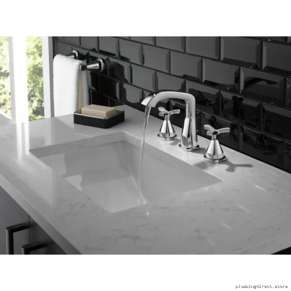 Stryke Chrome Widespread Mount Bathroom Faucet with Modern Design