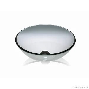 Modern Clear Glass Round Vessel Sink - GV-01 Lenova