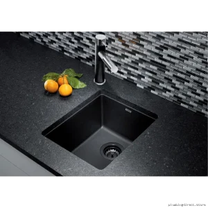 Modern Deep Bowl Undermount Sink in Silgranit - Truffle Finish