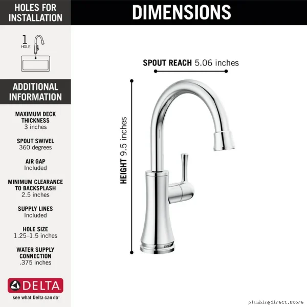 Modern Kitchen Sink Tap Delta Chromed Finish Mod Design - Image 2
