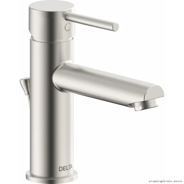 Stainless Delta Single Hole Bathroom Faucet - Modern Cylindrical 560LF-SS-PP Design