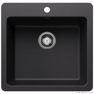 Liven Double Bowl Dual Mount Kitchen Sink | Sleek Modern Design with One Large Basin in Coal Black librocoche?