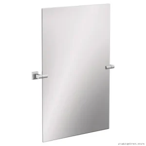 Modern Chrome Frameless Rectangular Bathroom Mirror - Sleek Design