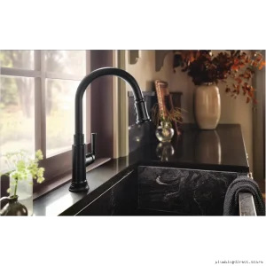 Modern Kitchen Faucet with Pulldown Spray - Brizo 63074LF-BL Matte Black