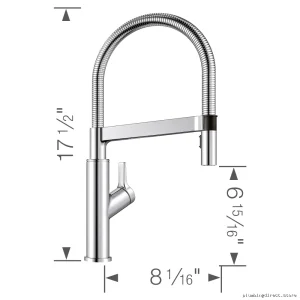 Solenta Modern Kitchen Faucet with Pull-Down Spray - Chrome Finish 401990 Blanco