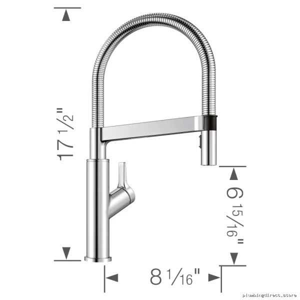 Solenta Modern Kitchen Faucet with Pull-Down Spray - Chrome Finish 401990 Blanco