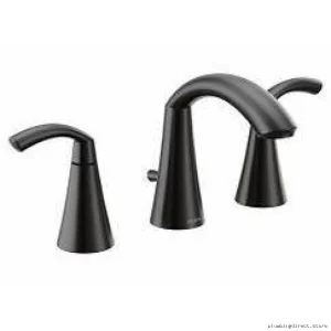 Modern Bathroom Faucet Set - Matte Black Widespread Faucet with Moen TV6173BL