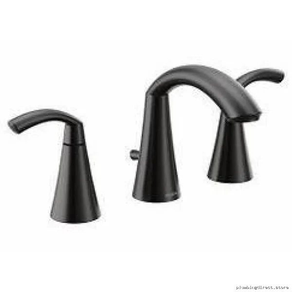 Modern Bathroom Faucet Set - Matte Black Widespread Faucet with Moen TV6173BL