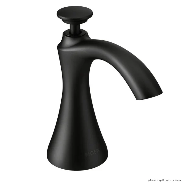 Moen S3946BL Modern Matte Black Bathroom Soap Dispenser