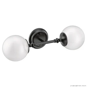 Colinet YB0562BL Modern Dual Globe Wall Mount Light in Matte Black Finish by Moen