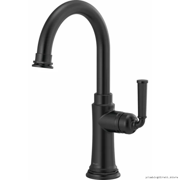 Modern Matte Black Bar Faucet for Kitchen - Brizo 61074LF-BL High-Flow Faucets