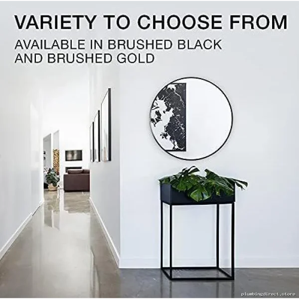Modern Matte Black Round Decorative Wall Mirror - Kohler - Image 2